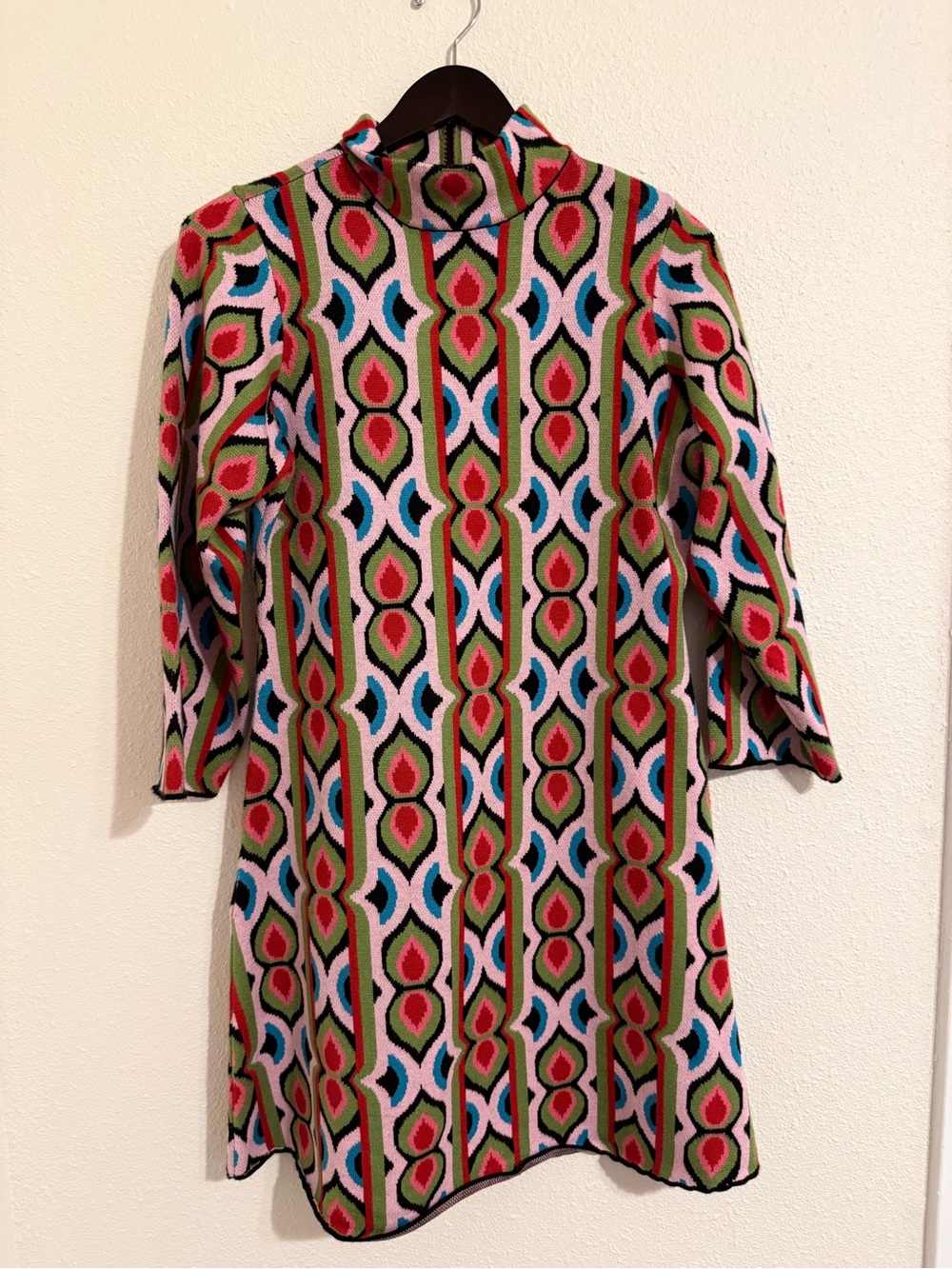 Retro Geometric Knit Tunic - Multicolor (M)